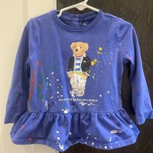Polo Bear paint splatter shirt - 🐻 24M